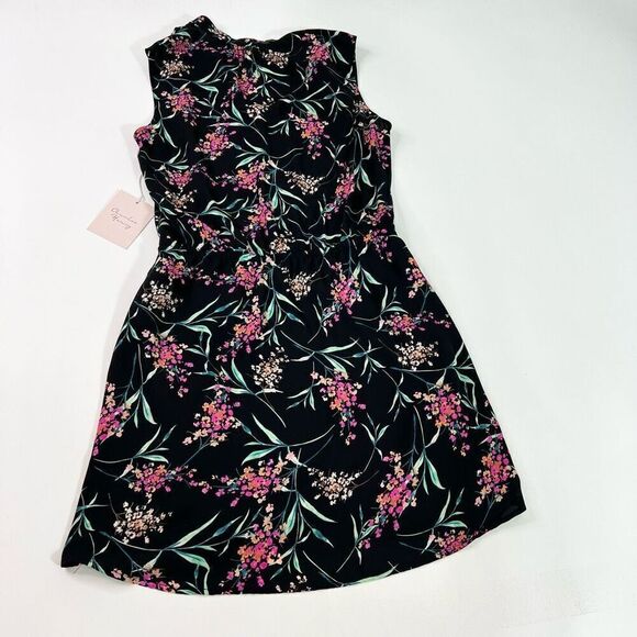 Charles Henry Dress Womens Large Multicolor Floral Sleeveless Button Front Mini - Picture 9 of 10